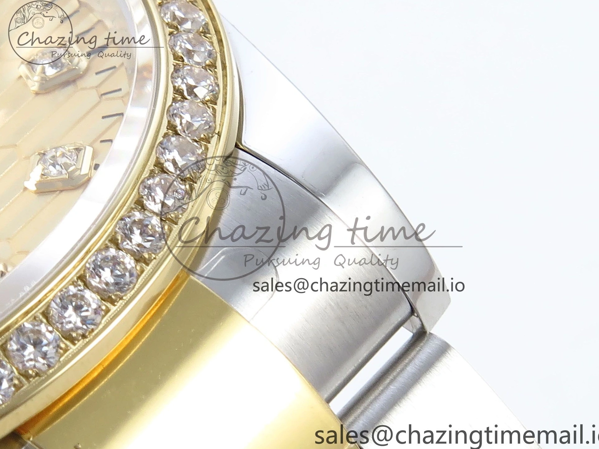 YG Textured Diamonds 126283RBR Dial YG Oyster EWEF SS Best Edition DateJust A3235 Bracelet on 36 0420
